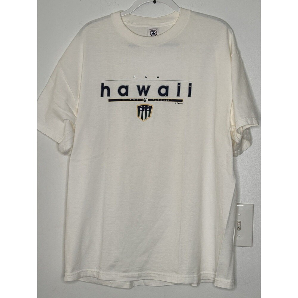 Vintage Delta Pro Weight Tee Hawaii White XL preshrunk Vacation